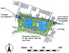 Situationszeichnung des Schlossparks Dätzingen