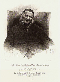 J. M. Holder: Johann Martin Schaeffer aus Unterjettingen. Stahlstich nach einer Daguerreotypie, um 1850