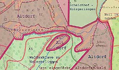 Kartenausschnitt Grenzsituation Schaichhof 