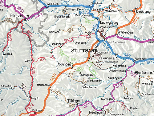 Entwicklung des Eisenbahnnetzes in Württemberg