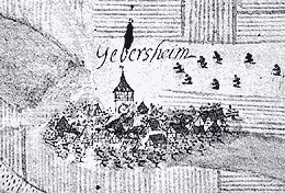Gebersheim auf der Forstkarte von Andreas Kieser